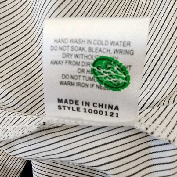 Sheike top pin striped long sleeve notch collar wrap shirt - size 10 - Picture 8 of 10